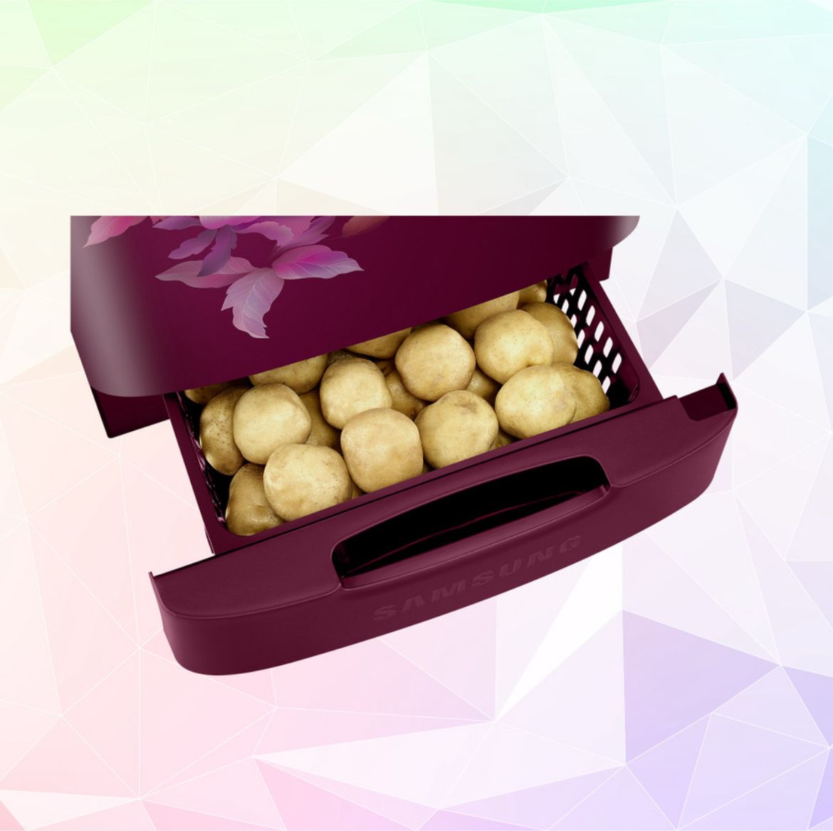 Samsung 183 L Direct Cool Single Door 5 Star Refrigerator with Base Drawer with Digital Inverter (Himalaya Poppy Red, RR20D2825HN/NL) - Image 5