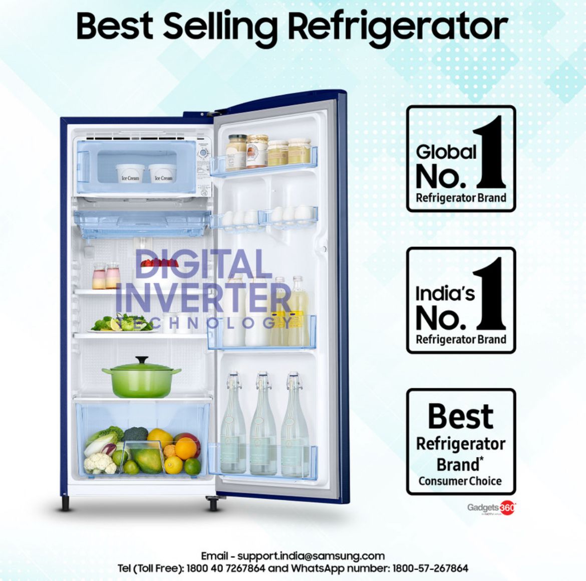 Samsung 183 L Direct Cool Single Door 4 Star Refrigerator with Digital Inverter (Camellia Blue, RR2OC1724CU/HL) - Image 3