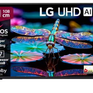 LG AI TV UA8200 108 cm (43 inch) Ultra HD (4K) LED Smart WebOs TV 2025 Edition with Alpha7 A Processor 4K Gen8 | 4K Super Upscaling | Al Picture Pro | 4K Expression Enhancer | NEW Al Magic Remote Compatible | Al Search with MS Copilot | Al Sound Pro (9.1.2 ch) | Dolby Atmos | Chromecast Built-in (43UA82006LA)
