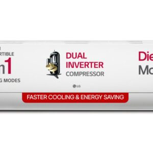 LG 2025 Model Al Convertible 6-in-1 1.5 Ton 3 Star Split Al Dual Inverter with Faster Cooling and Energy Saving, VIRAAT Mode and Diet Mode Plus AC - White (US-Q18JNXE, Copper Condenser)