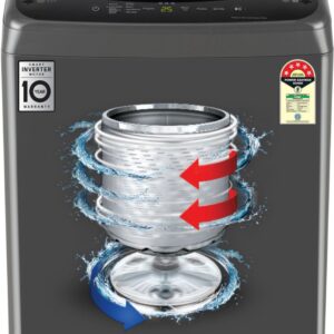 LG 8 kg 5 Star, Smart Inverter Technology, TurboDrum, Smart Diagnosis with Soft Closing Door Fully Automatic Top Load Black (T80VBMB4Z)
