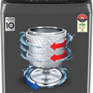 LG 7 kg 5 Star, Smart Inverter Technology, TurboDrum, Smart Diagnosis with Soft Closing Door Fully Automatic Top Load Black (T70VBMB1Z)