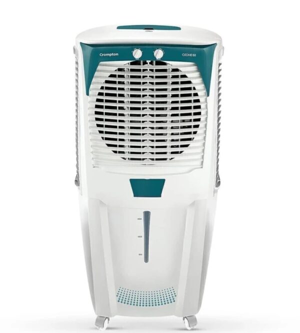 Crompton 88 L Desert Air Cooler  (White, Aqua Green, Ozone 88L High Density Honeycomb, Ice Chamber, Auto Fill, 4 Way Air Deflection)