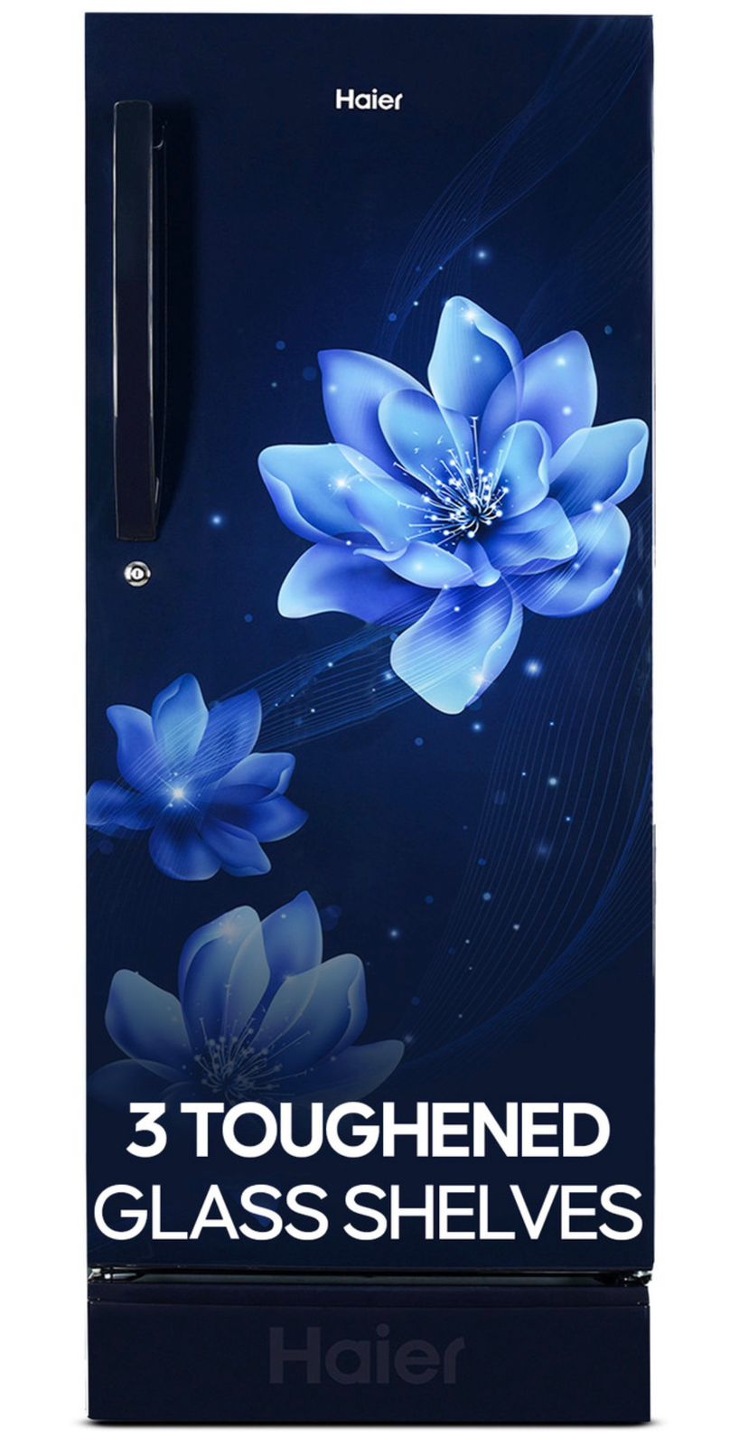 Haier 190 L Direct Cool Single Door 5 Star Refrigerator with Base Drawer with ,Large Storage Space1 Hour Icing Technology (Marine Peony, HED-205MFB-P)