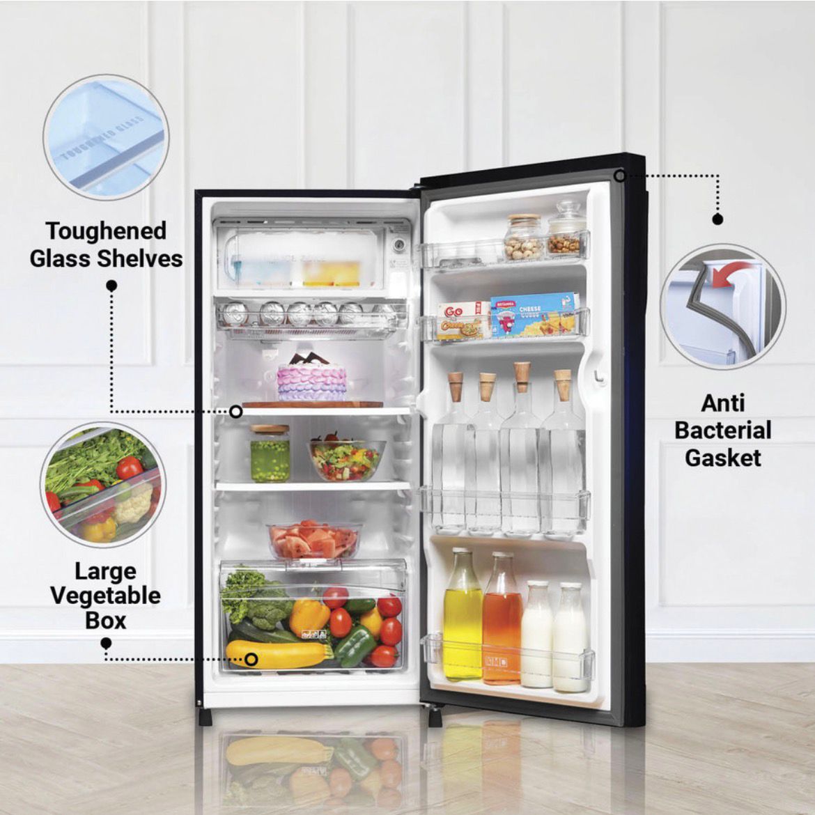 Haier 190 L Direct Cool Single Door 2 Star Refrigerator with Large Storage Space1 Hour Icing Technology (Marine Noisettes, HED-202MN-P) - Image 4