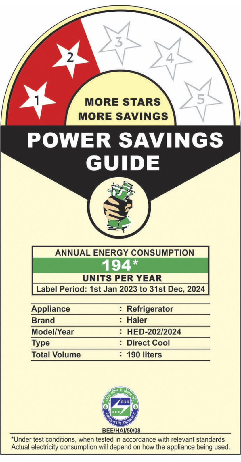 Haier 190 L Direct Cool Single Door 2 Star Refrigerator with Large Storage Space1 Hour Icing Technology (Marine Noisettes, HED-202MN-P) - Image 10
