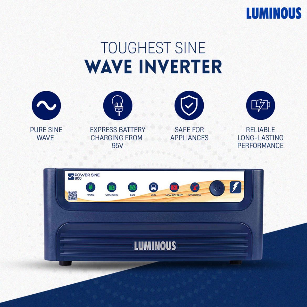 LUMINOUS 700 VA with 2 Year Warranty Pure Sine Wave Inverter (800 / 12V) - Image 3