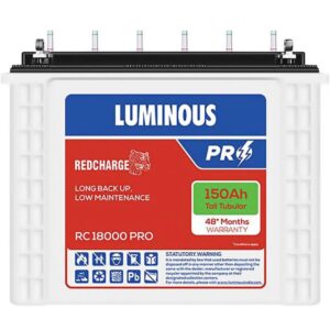 LUMINOUS 48 Months Warranty Tubular Inverter Battery (150 Ah, RC 18000 PRO)