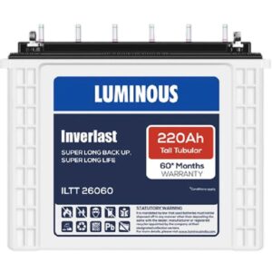LUMINOUS 60 Months Warranty Tubular Inverter Battery (220 Ah, ILTT26060)