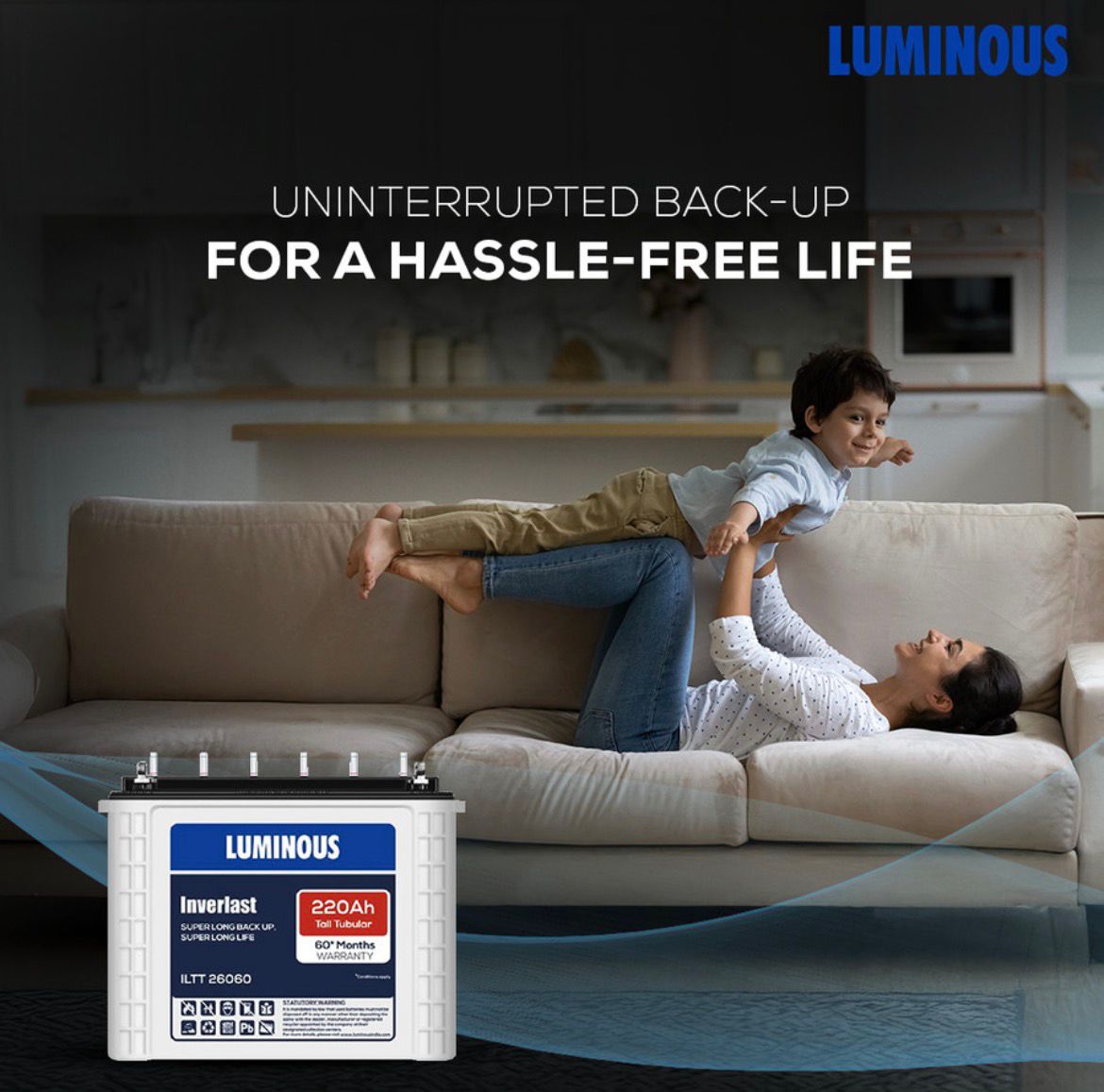 LUMINOUS 60 Months Warranty Tubular Inverter Battery (220 Ah, ILTT26060) - Image 6