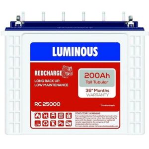LUMINOUS 36 Months Warranty Tubular Inverter Battery (200 Ah, RC25000)