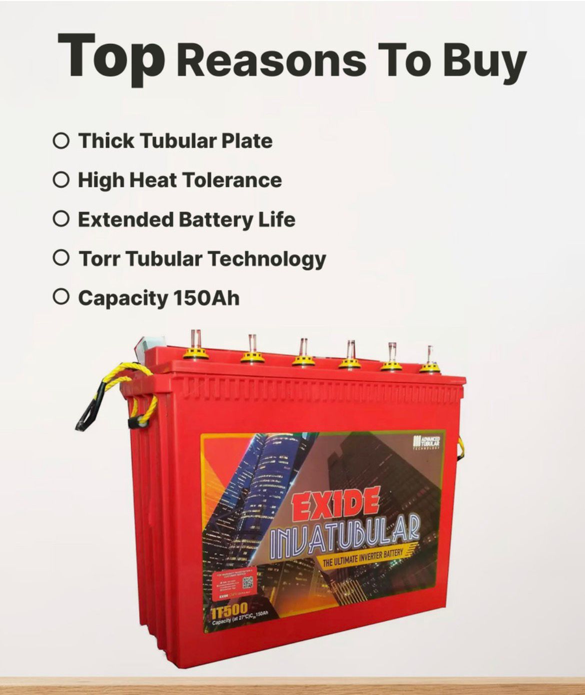 EXIDE 66 Months Warranty Tubular Inverter Battery (150 Ah, IT500) - Image 4