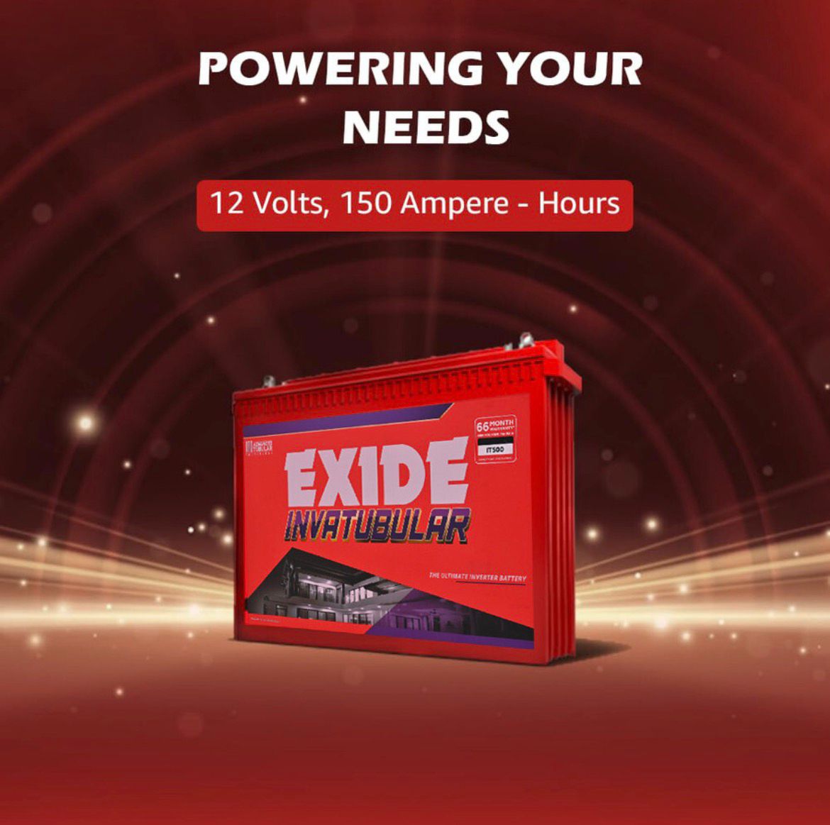 EXIDE 66 Months Warranty Tubular Inverter Battery (150 Ah, IT500) - Image 5