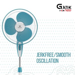 HAVELLS Gatik Neo with 2 Year Warranty 400 mm Pedestal Fan (White Aqua | Pack of 1)